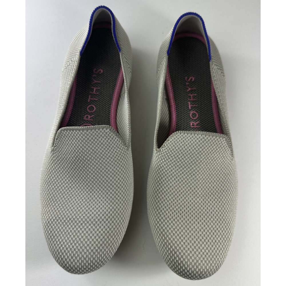 Rothy’s The Loafer Double Stitch Linen Tan Cream Slip On Shoes Women’s Size 8 - Picture 3 of 16